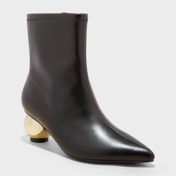 Jaz Ball Gold Heel Ankle Boots Stretch Memory Foam size 9.5 - Picture 2 of 5